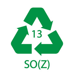 Battery recycling symbol 13 SO(Z). Vector illustration