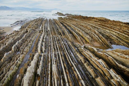 Famous flysch of Zumaia, Basque Country, Spain