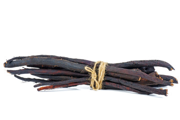 Dried root of Symphytum officinale isolated on white.