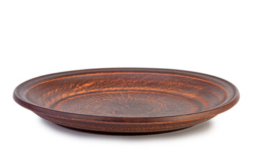 Clay plate isolated on a white background