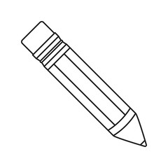 Pencil badge isolated on white background. Vector illustration