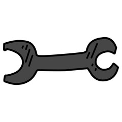 Wrench Illustration. Hand-drawn illustration. Tool