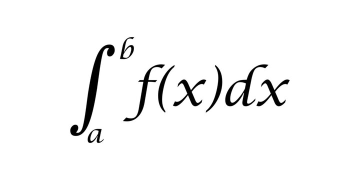 Integral of function symbol mathematics vector illustration isolated on white background