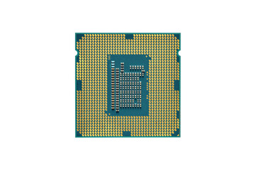 cpu processor chip isolated on white