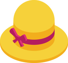 Woman hat icon isometric vector. Girl stylish. Summer clothes