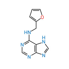 chemical structure of kinetin (C10H9N5O)