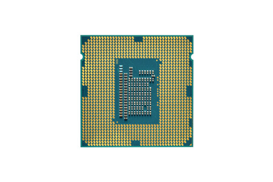cpu processor chip isolated on white