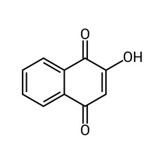 Fototapeta premium chemical structure of Lawsone (C10H6O3)