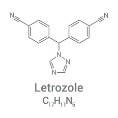 chemical structure of Letrozole (C17H11N5)