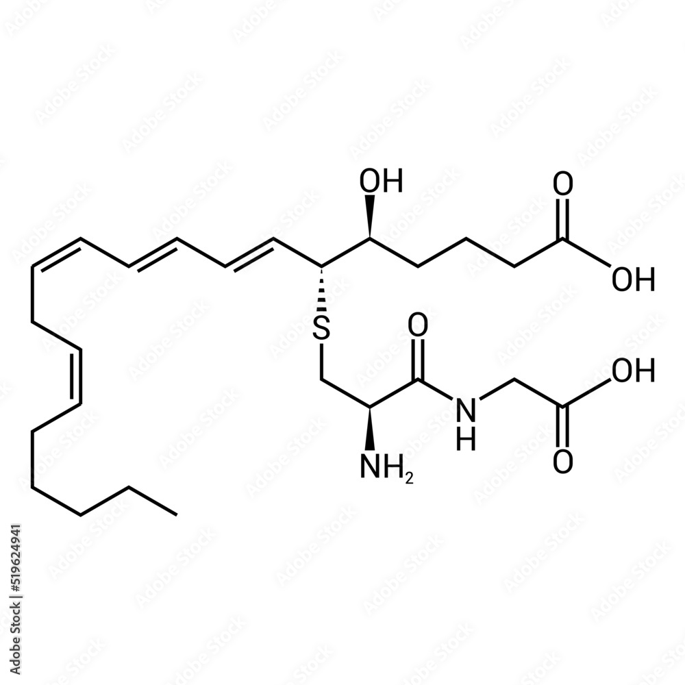 Wall mural chemical structure of leukotriene d4 (C25H40N2O6S)