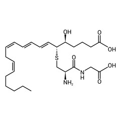 chemical structure of leukotriene d4 (C25H40N2O6S)