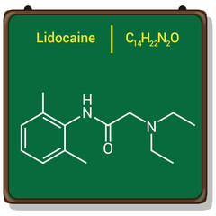 chemical structure of Lidocaine (C14H22N2O)