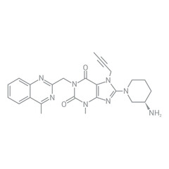 Fototapeta premium chemical structure of Linagliptin (C25H28N8O2)