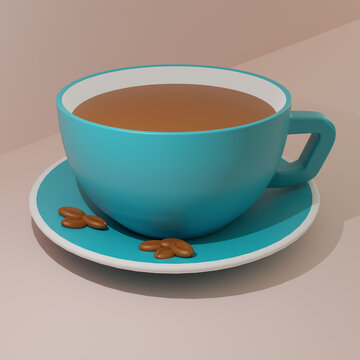 3d Illustration rendering cup of coffee