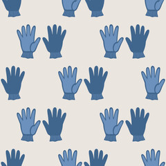 Seamless vector gloves pattern. Stylish glove fashion garment background for fabric, textile, cover etc.