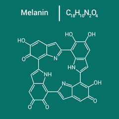 chemical structure of Melanin (C18H10N2O4)