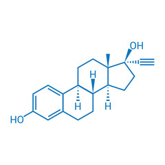 chemical structure of mestranol (C21H26O2)