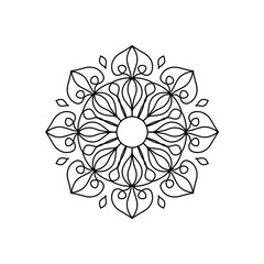 Mandalas for colorears. Decorative round ornament. Unusual flower shape. Oriental vector, Anti-stress therapy pattern. Weave design elements. Yoga logo Vector.