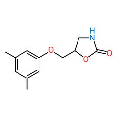 chemical structure of metaxalone (C12H15NO3)