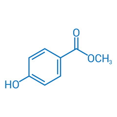 chemical structure of Methylparaben (C8H8O3)