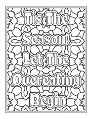 Fototapeta na wymiar Christmas Quotes Coloring Book Page, inspirational words coloring book pages design. Positive Quotes design