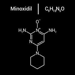 Fototapeta premium chemical structure of Minoxidil (C9H15N5O)