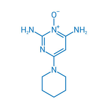 Chemical Structure Of Minoxidil (C9H15N5O)