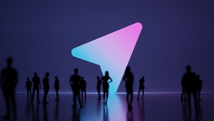 3d rendering people in front of symbol of compass on background