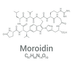 chemical structure of Moroidin (C47H66N14O10)