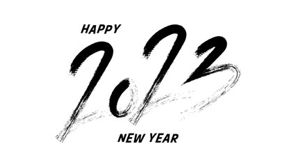 Happy New Year 2023 , 2023 calligraphy handwriting isolated on white background, , Illustration Vector EPS 10