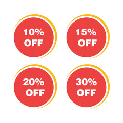set of colorful sale stickers