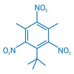 Fototapeta premium chemical structure of Musk xylene (C12H15N3O6)