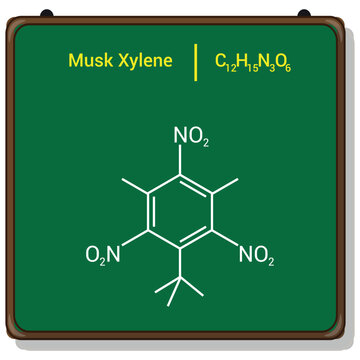 Chemical Structure Of Musk Xylene (C12H15N3O6)