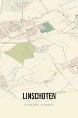 Obraz premium Linschoten, Utrecht vintage street map. Retro Dutch city plan.