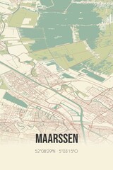 Obraz premium Maarssen, Utrecht vintage street map. Retro Dutch city plan.