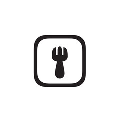 Trendy fork app icon in flat style isolated on white background. 
Icon for the presentation, brochure, catalog, poster, book, magazines and apps.
Vector illustration, EPS10.