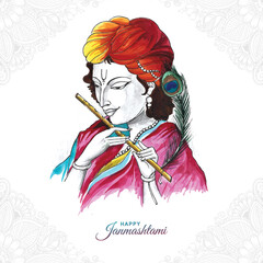Lord shree krishna janmashtami festival card background