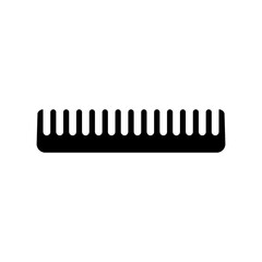 Hair comb icon. Black silhouette. Vector illustration.