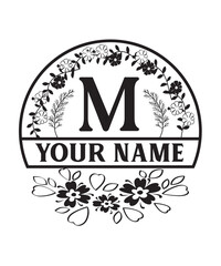 Letter Monogram and Family Name Svg t shirt Design bundle
