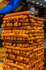 Baklava Rolls, Turkish Sweet, Istanbul, Turkey