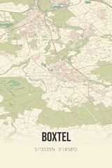 Obraz premium Boxtel, Noord-Brabant vintage street map. Retro Dutch city plan.