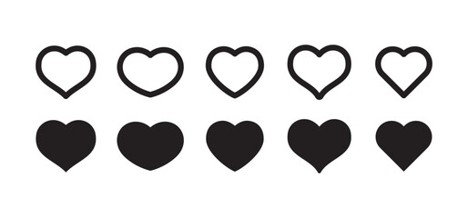 Heart icons. Love symbol vector illustration. Valentine's day and love design elements.