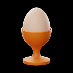 egg breakfast food and drink icon 3d rendering on isolated background
