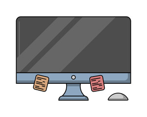 computer monitor in flat style. vector image