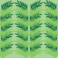 a fern leaf highlighted on a green background.