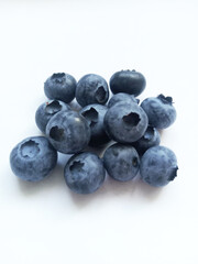 fresh ripe blueberries on white background