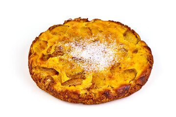 Apple pie, isolated on white background.