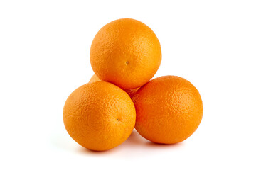 Ripe orange, isolated on white background.