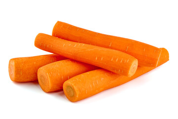 Fresh Carrots, isolated on white background.