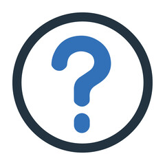 Question flat blue color icon
